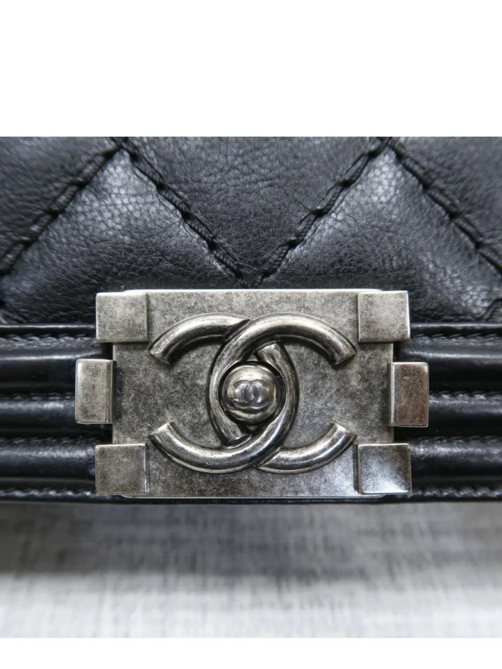CHANEL Black Quilted Boy-Style Chain Crossbody Bag